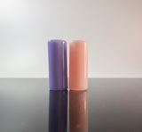 Pink and purple glass rolling tips