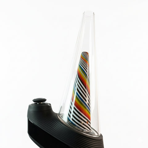 Puffco peak replacement glass - clear with rainbow color inside