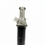 Grey puffco pivot glass mouthpiece on a black puffco pivot