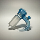 Meta blue slide / bowl on white backround made by Jamms Glass in Canada