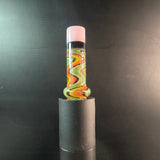 Green / orange wigwag puffco pivot glass mouthpiece 