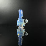 Blue puffco pivot glass mouthpiece with opal