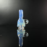 Blue puffco pivot glass mouthpiece with opal