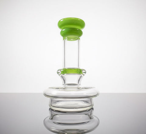 Dry top puffco peak replacement glass with green accented top