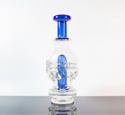 Clear with blue accents puffco peak glass