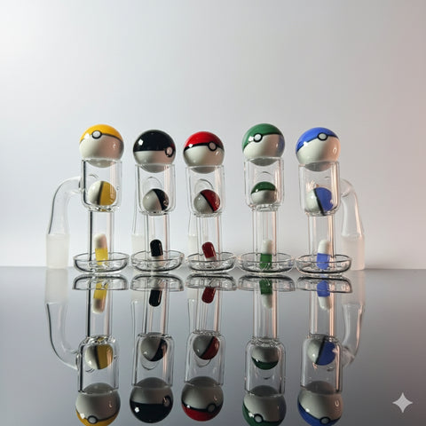 Set of six terp slurpers all with a different coloured pokemon pokeball terp slurper set