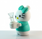 White / Teal Hello Kitty Silicone Bong