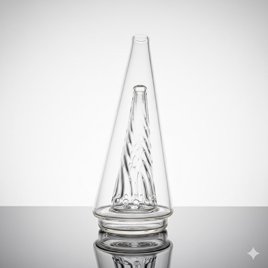Puffco peak replacement glass on a clear backround 