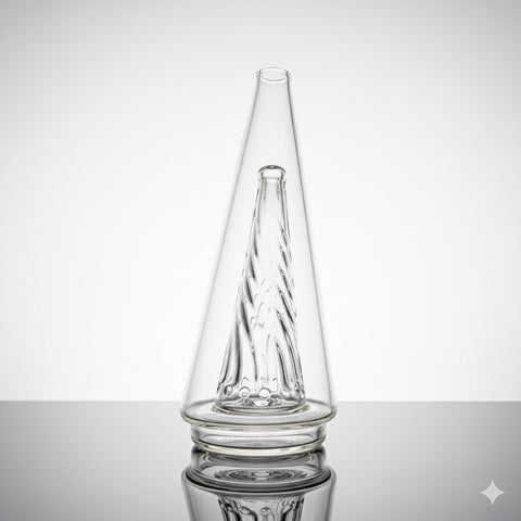 Puffco peak replacement glass on a clear backround 