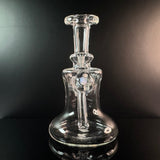 Clear dab rig with opal on a black backround 