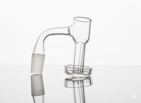 Quartz Terp slurper with a 30mm quartz pillar inside it on a white backround