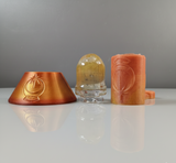 Gold fumed puffco pivot glass mouthpiece made by One Trick Pony Glass