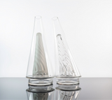 Two puffco peak replacement glass - 1 with a sandblasted inside