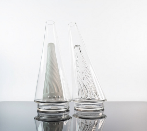 Two puffco peak replacement glass - 1 with a sandblasted inside
