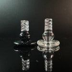 Clear and black crushed opal bradley miller spinner cap for the Puffco Peak 3DXL