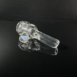 Clear with opal puffco pivot glass spinner mouthpiece 
