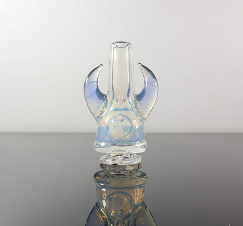 Blue opal color puffco pivot glass mouthpiece made by Magizle Glass