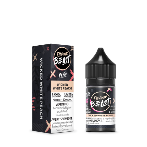 wicked white peach flavour beast salt nic flavour beast