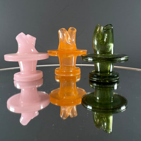 Vigil glass colour spinner caps for 25 and 30mm size quartz bangers 