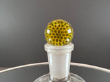 Yellow honeycomb marble for terp slurpers, blenders, autospinner quartz bangers and more 
