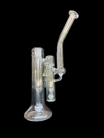 Heady Glass Canada Double Bubbler clear made by Greenbelt Glass