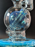 Closeup of blue ball rig, full zirkl glass