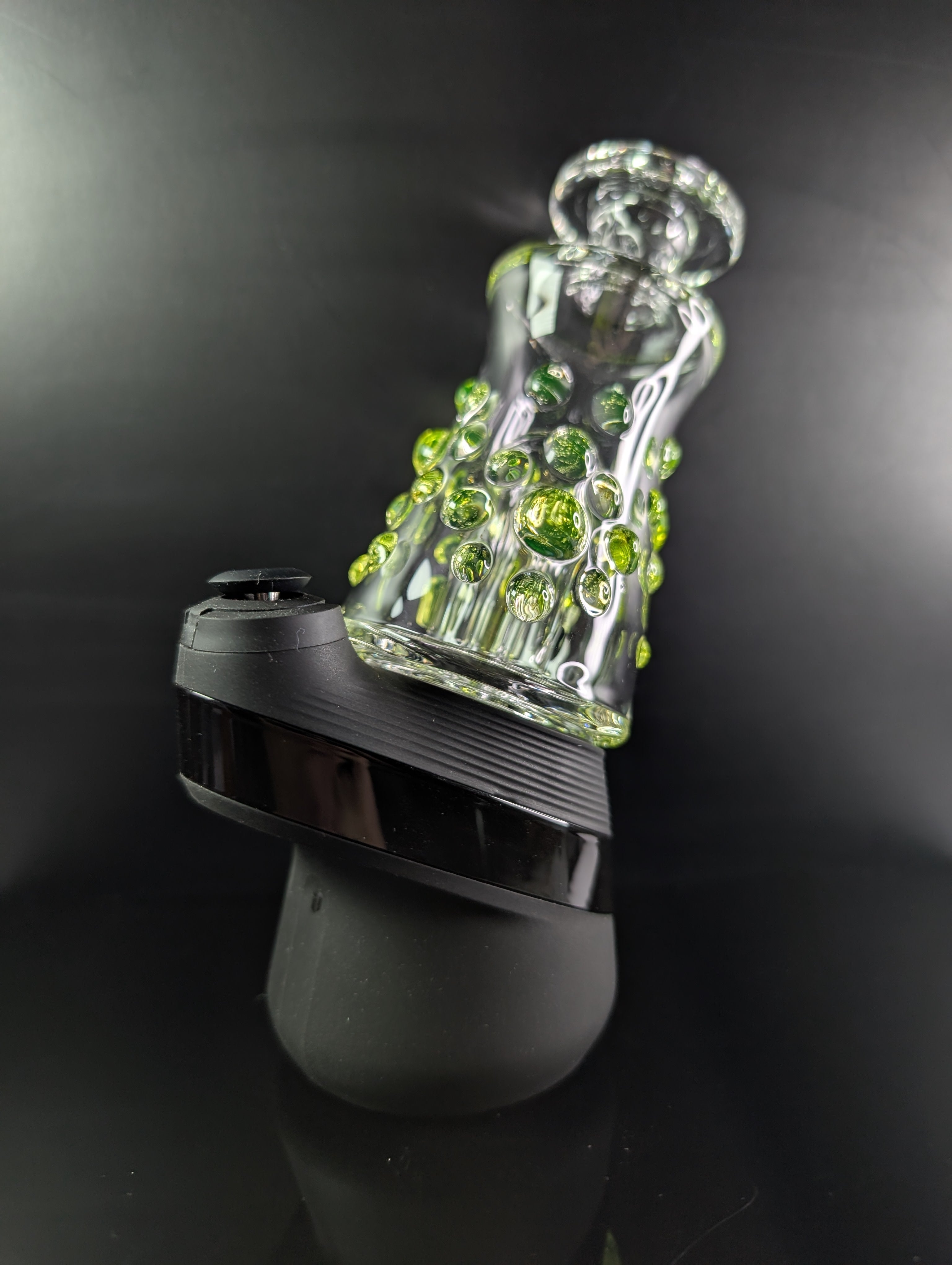 Puffco peak replacement glass - clear with green spots
